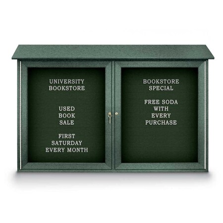 United Visual Products Indoor Enclosed Combo Board, 48"x36", Satin Frame/Wht Porc & Dark Spruce UVCB4836-WHTPORC-DRKSPR